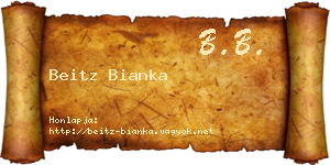 Beitz Bianka névjegykártya